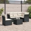 vidaXL Salon de jardin 6 pcs avec coussins noir r&eacute;sine tress&eacute;e