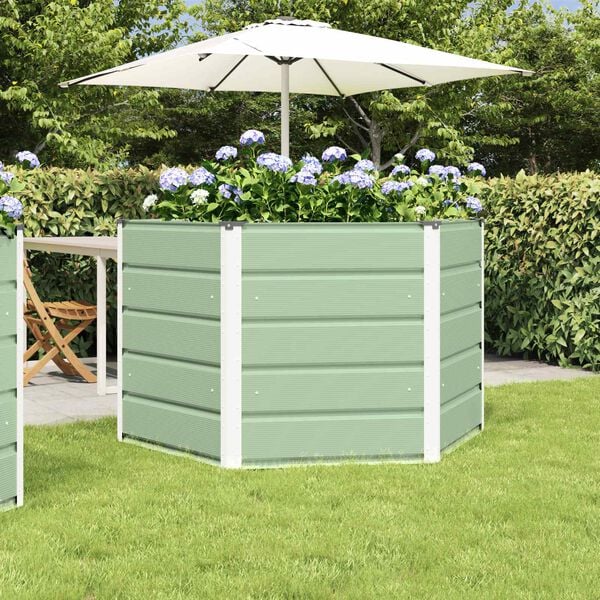vidaXL Jardini&egrave;re Vert Pastel 129 x 129 x 75 cm Acier