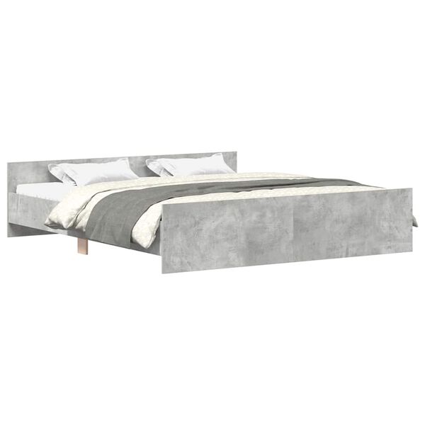 vidaXL Cadre de lit sans matelas gris béton 200x200 cm