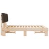 vidaXL Cadre de lit avec t&ecirc;te de lit rembourr&eacute;e Taupe 150 x 200 cm