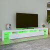 vidaXL Meuble TV avec lumières LED Blanc 260x36,5x40 cm
