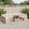vidaXL Ensemble de canap&eacute; de jardin 11 pcs Beige Poly Rattan