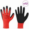vidaXL Gants de Travail 12 pcs Rouge et Noir 7 / S Rev&ecirc;tement en latex