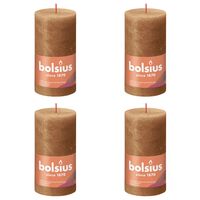 Bolsius Bougies pilier rustiques Shine 4 pcs 130x68 mm Marron épice