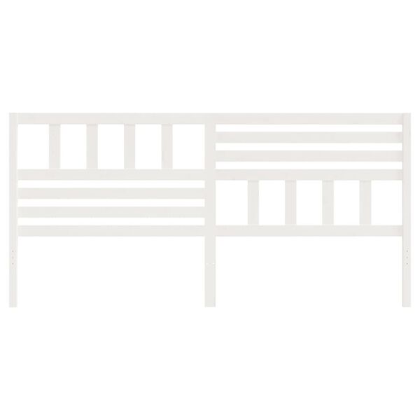 vidaXL T&ecirc;te de lit Blanc 186x4x100 cm Bois massif de pin