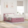 VidaXL Cadre de lit ottoman avec matelas rose 140x200 cm velours