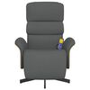 vidaXL Fauteuil inclinable de massage et repose-pieds gris fonc&eacute; tissu
