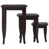 vidaXL Tables d'appoint gigognes 3 pcs Noir clair Bois d'acajou