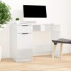 vidaXL Bureau Blanc brillant 100x50x75 cm Bois d'ingénierie