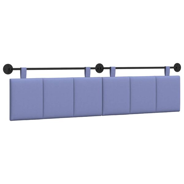 vidaXL T&ecirc;te de lit suspendue Ray&eacute; Bleu denim 210 x 55 x 5 cm tissu