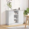 vidaXL Buffet LED Blanc 90 x 32 x 75 cm Bois d'ing&eacute;nierie