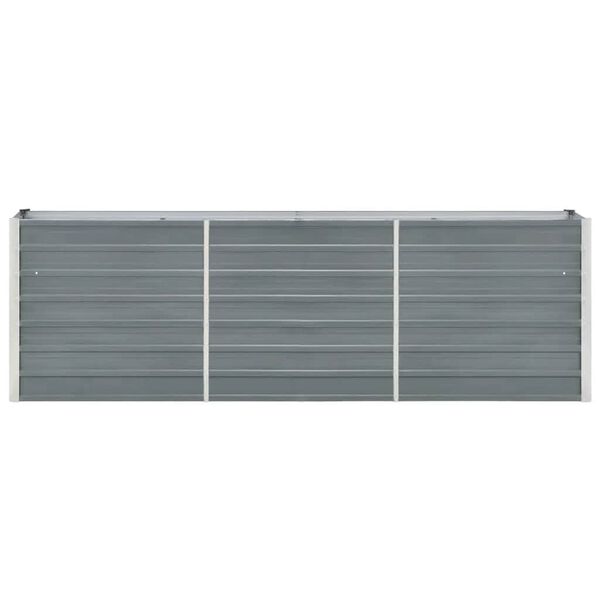 vidaXL Lit sur&eacute;lev&eacute; de jardin Acier galvanis&eacute; 240x40x77 cm Gris