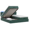 vidaXL Lit coffre avec matelas et LED Vert fonc&eacute; 200 x 200 cm Velours
