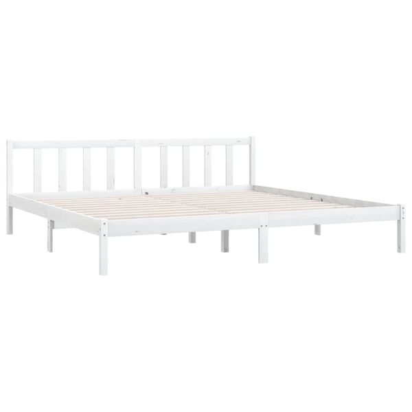 vidaXL Cadre de lit sans matelas blanc bois massif