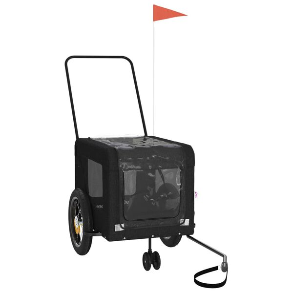 vidaXL Remorque de vélo pour animaux de compagnie noir