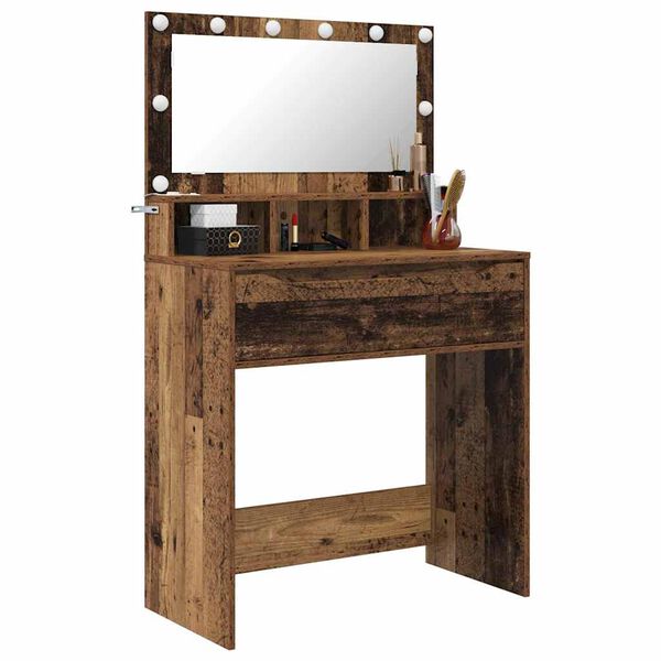 vidaXL Tables de maquillage pour chambre avec tiroir Bois Ancien