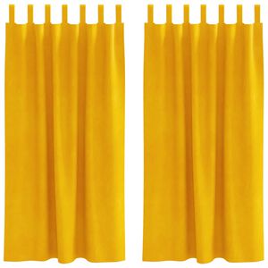 vidaXL Rideaux occultants 2 pcs Jaune moutarde 140 x 175 cm Velours