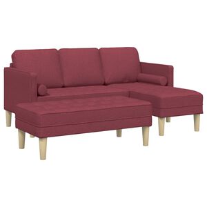 vidaXL Ensemble de Canap&eacute;s 2 pc Bordeaux Polyester