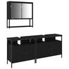 vidaXL Ensemble de mobilier de salle de bain 3 pc Noir 80 x 30 x 60 cm