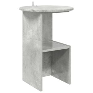 vidaXL Table d'appoint Gris b&eacute;ton &Oslash; 39,5 x 55 cm Bois d'ing&eacute;nierie