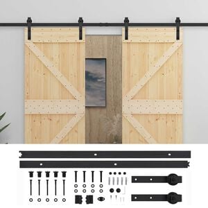 vidaXL Porte coulissante 2 pc 80 x 210 cm Bois de pin massif