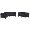 vidaXL Ensemble de canap&eacute;s 3 pcs noir velours