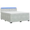 vidaXL Lit de box spring avec matelas et LED Gris clair 140 x 200 cm