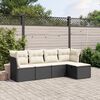 vidaXL Salon de jardin 5 pcs avec coussins noir r&eacute;sine tress&eacute;e