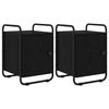 vidaXL Table de chevet 2 pc Ch&ecirc;ne noir Bois d'ing&eacute;nierie