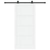 vidaXL Porte coulissante 93 x 202 cm Bois d'ing&eacute;nierie Blanc et noir