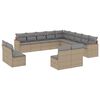 vidaXL Salon de jardin avec coussins 13 pcs beige r&eacute;sine tress&eacute;e