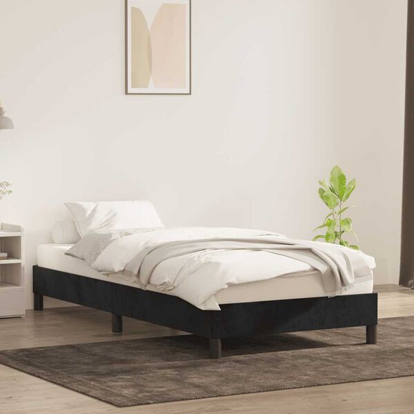 vidaXL Cadre de lit sans matelas noir 100x220 cm velours