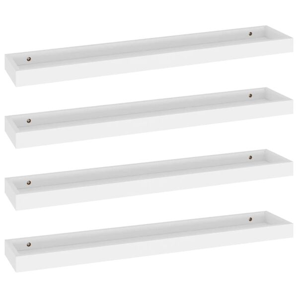 vidaXL &Eacute;tag&egrave;res murales Loggia 4 pcs Blanc 80x15x4 cm MDF