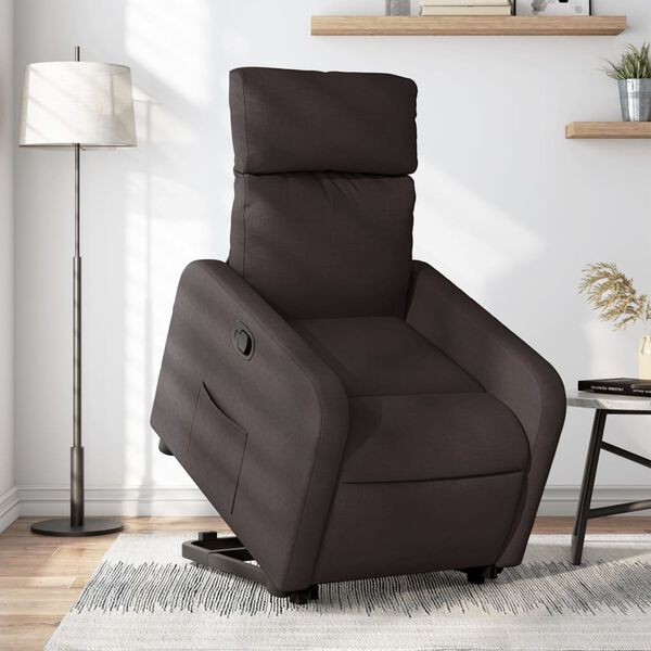 vidaXL Fauteuil inclinable marron fonc&eacute; tissu