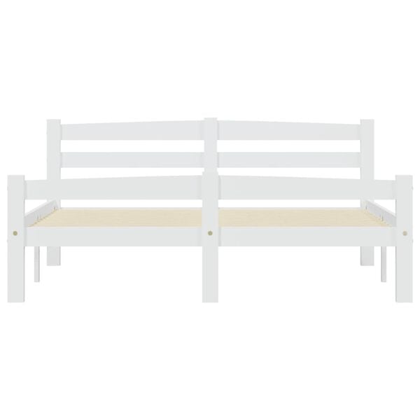 vidaXL Cadre de lit sans matelas blanc bois de pin massif 140x200 cm