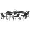 vidaXL Ensemble de salle &agrave; manger pour jardin 7 pcs Noir