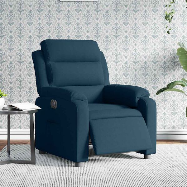 vidaXL Fauteuil inclinable &eacute;lectrique bleu velours