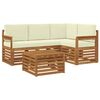 vidaXL Ensemble de canap&eacute;s d'ext&eacute;rieur 5 pc Naturel et Cr&egrave;me Polyester