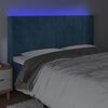 vidaXL T&ecirc;te de lit &agrave; LED Bleu fonc&eacute; 163x16x118/128 cm Velours