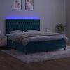 vidaXL Sommier &agrave; lattes de lit matelas et LED Bleu fonc&eacute; 180x200 cm
