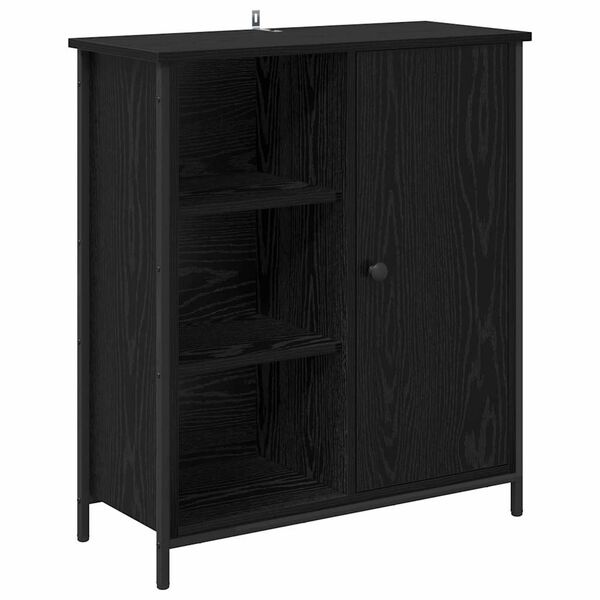 vidaXL Buffet Ch&ecirc;ne noir 70 x 30 x 80 cm Bois d'ing&eacute;nierie