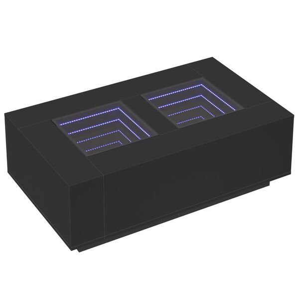 vidaXL Table basse avec LED infini noir 116x69x40 cm