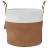 vidaXL Panier de rangement marron et blanc &Oslash;40x35 cm coton