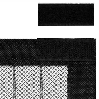 vidaXL Rideaux de porte anti-insectes 2 pcs et aimants noir 220x100 cm