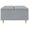 vidaXL Pouf de rangement avec coussin Gris clair 80 x 80 x 45 cm tissu