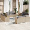 vidaXL Salon de jardin et coussins 12 pcs m&eacute;lange beige r&eacute;sine tress&eacute;e