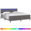 vidaXL Lit &agrave; ressorts avec matelas Gris 180 x 200 cm Simili cuir