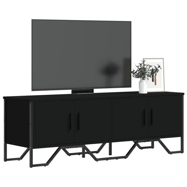 vidaXL Meuble TV noir 122x34x41 cm bois d'ing&eacute;nierie