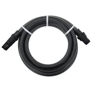 vidaXL Tuyau d'aspiration avec raccords en PVC noir 1" 4 m PVC