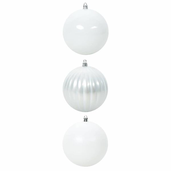 vidaXL Ensemble de Boules de No&euml;l XXL 3 pcs Blanc Plastique